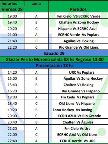 Mamis Hockey Programa de partidos abril 2023