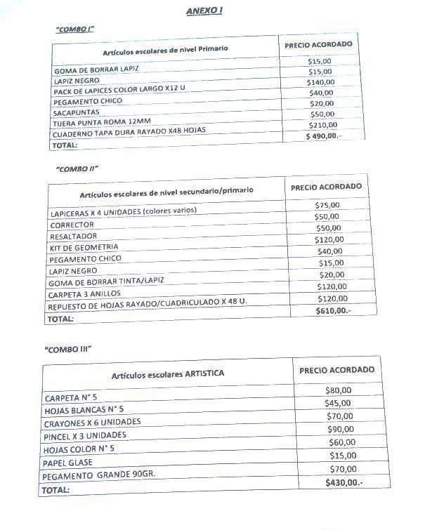 Convenio Canasta Escolar 2021 - Anexo