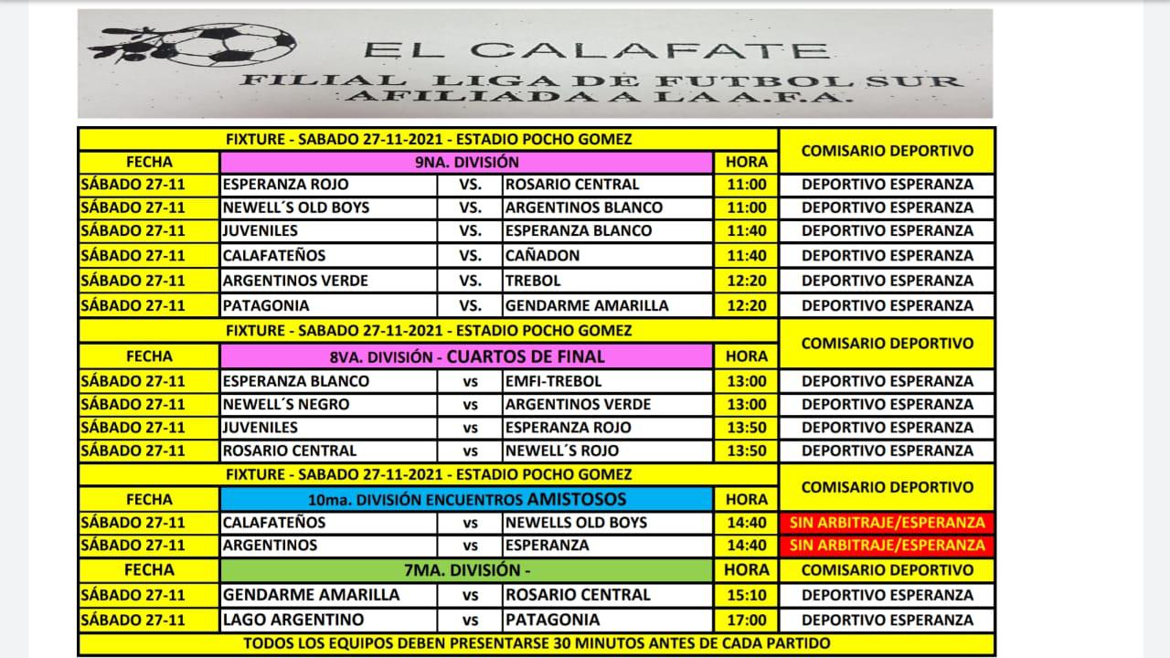 Futbol Programacion Sábado Pocho Gómez