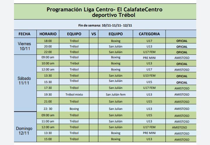 Basquet Liga Centro Programación