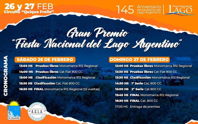 Automovilismo Fiesta del Lago Cronograma