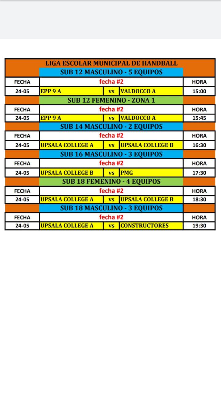 Liga Escolar de Handball 24 de mayo
