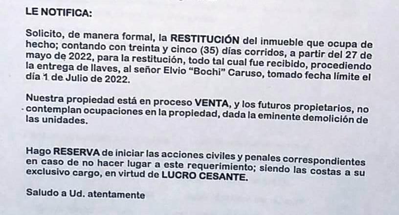intimacion desalojo parrafo