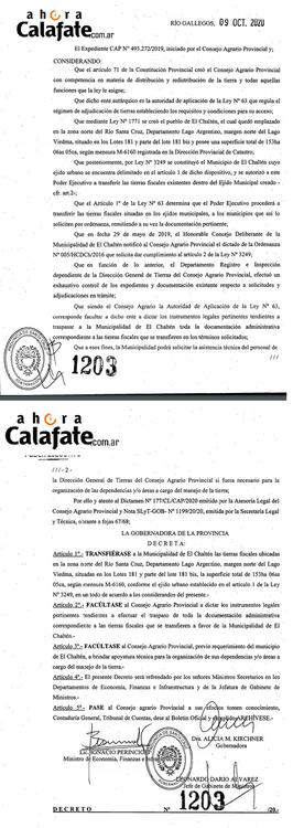 decreto Transferencia de tierras
