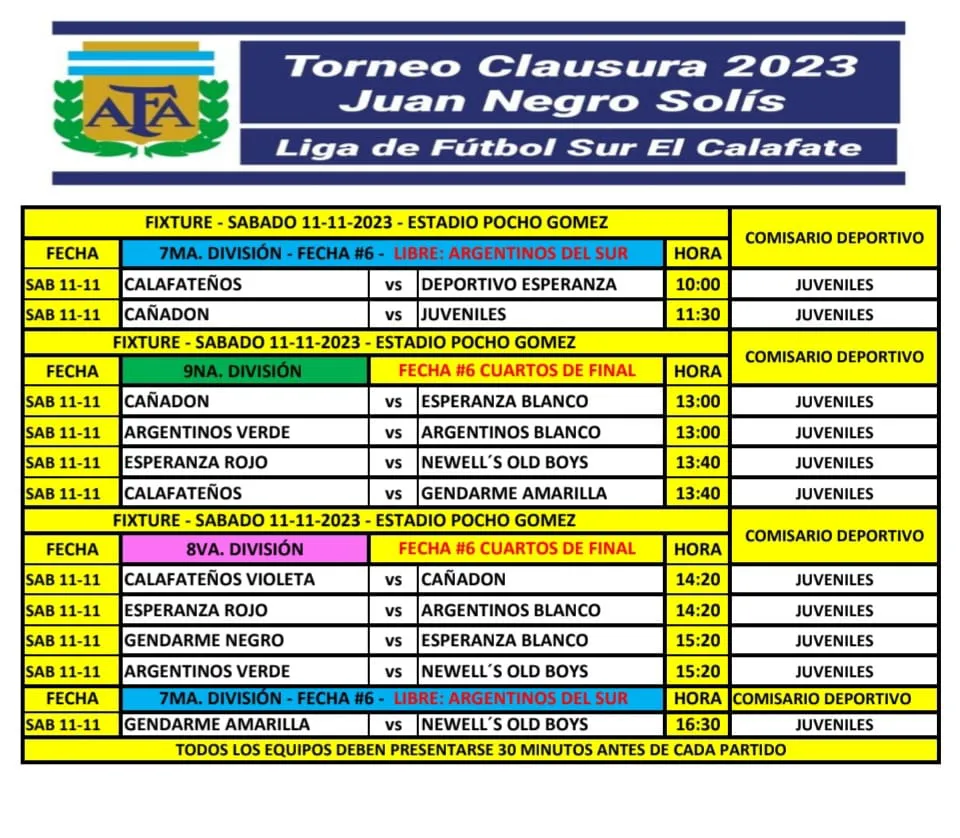 Fútbol Inferiores Sabado