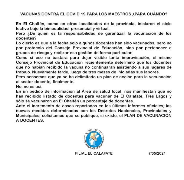 comunicado ADOSAC
