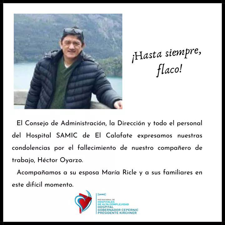 comunicado SAMIC por la muerte de Oyarzo