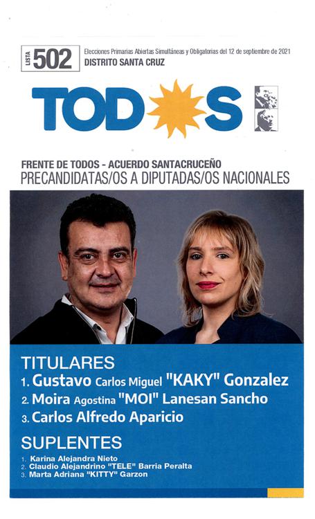 502 FRENTE DE TODOS - LISTA FRENTE SANTACRUSEO