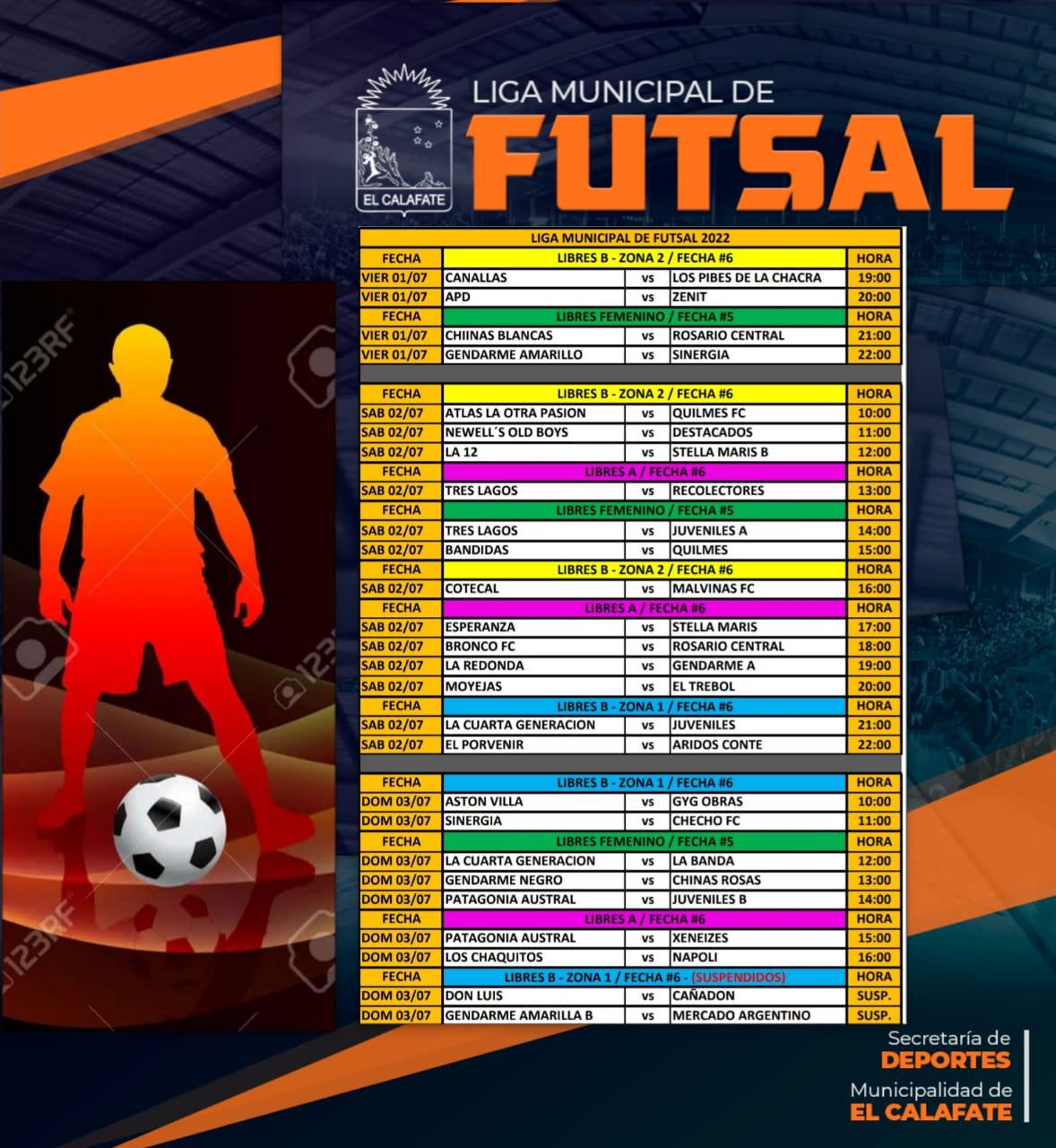 Futsal Programación 1 de julio 2022