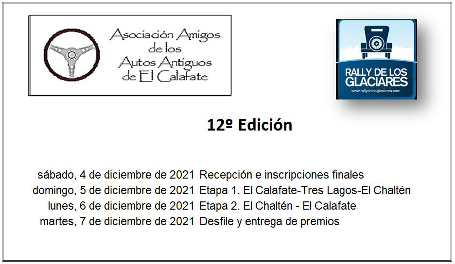 cronograma rally Los Glaciares