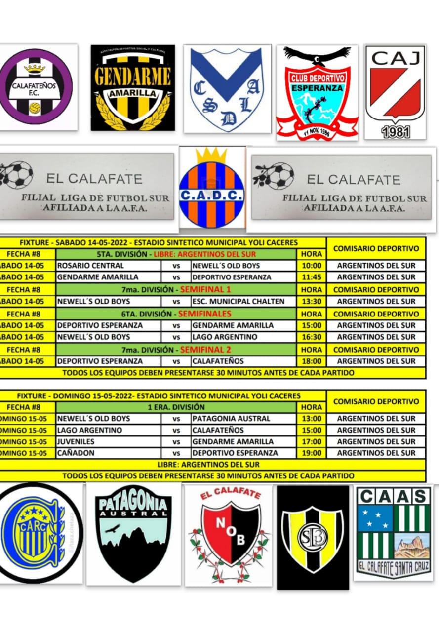 Fútbol Programación 14 y 15 de mayo 2022