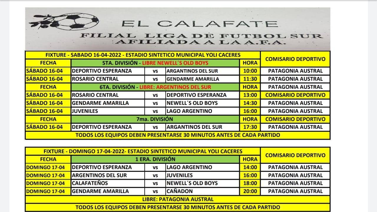 Fútbol Domingo 17 de abril