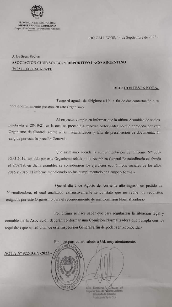 Personeria Juridica Nota 14 de septiembre 2022