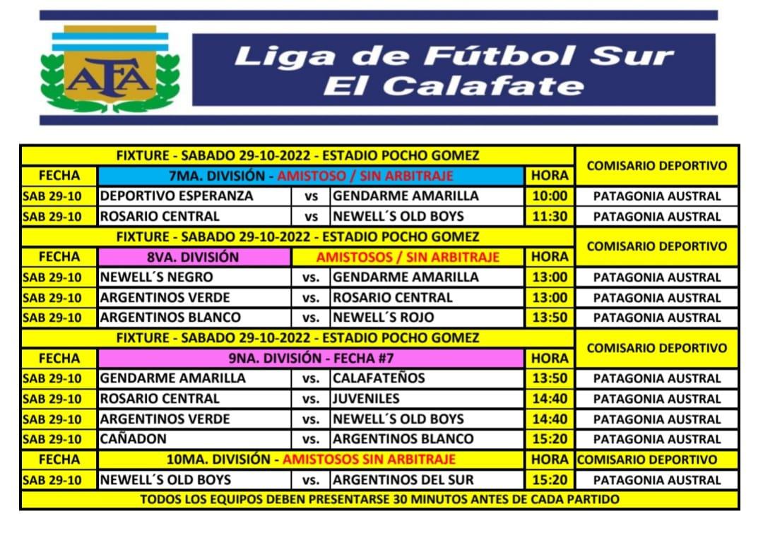 Fútbol Programación sábado 29 de octubre 2022