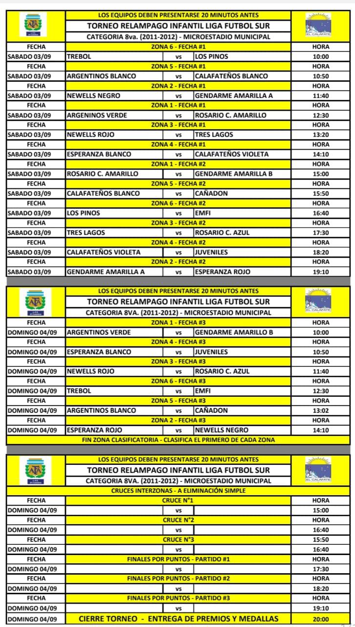 Futsal 8va División Programación