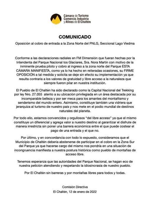 carta camara turismo y comercio