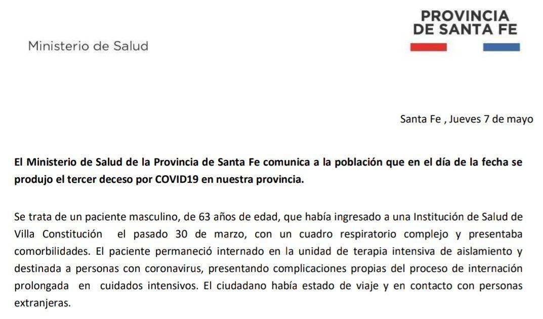 comunicado Santa Fe