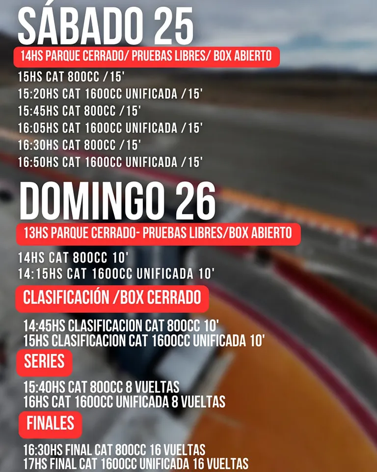 Carrera de autos horarios