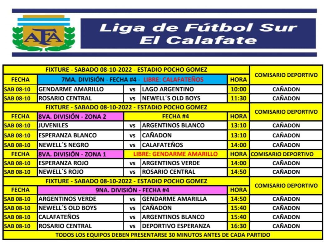 Futbol Sábado 8 de octubre