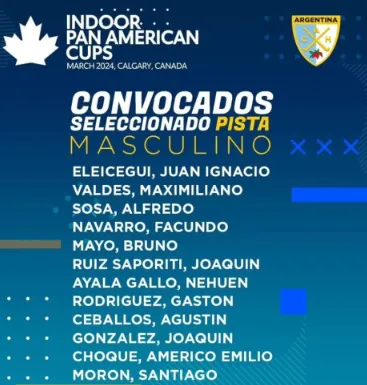 Hockey Pista Varones Seleccionado nacional Panamericano Marzo 2024