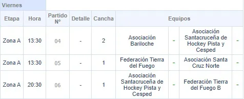 Hockey Pista Mayores Caballeros Fixture 19 de septiembre