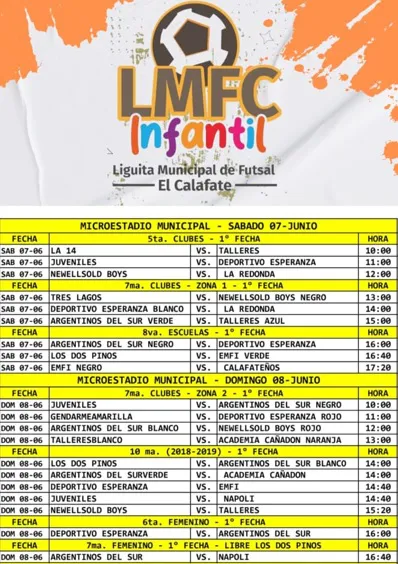 Liga Municipal de Futsal Infantil 7 de junio 2025