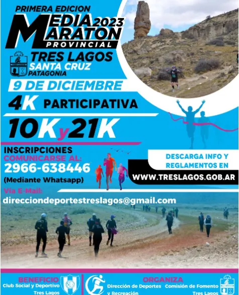 Tres Lagos Media Maratón 2023 afiche