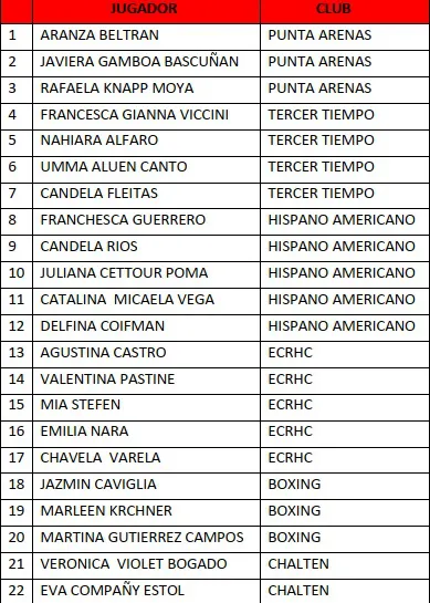 Hockey Pista sub 14 femenino 2025