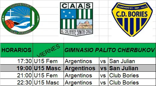 Básquet Viernes 11 de abril 2024