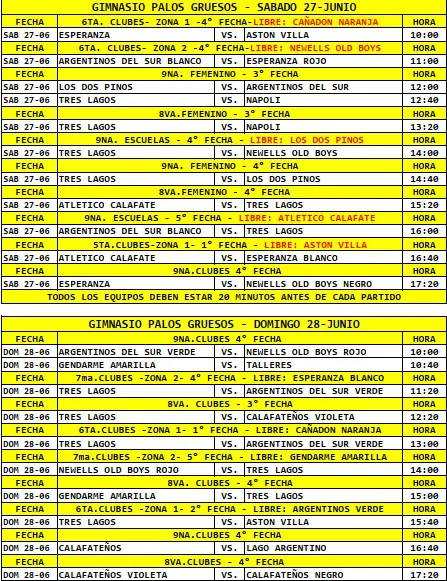 Futsal Infantil Palos Gruesos Sábado 27 de junio 2026