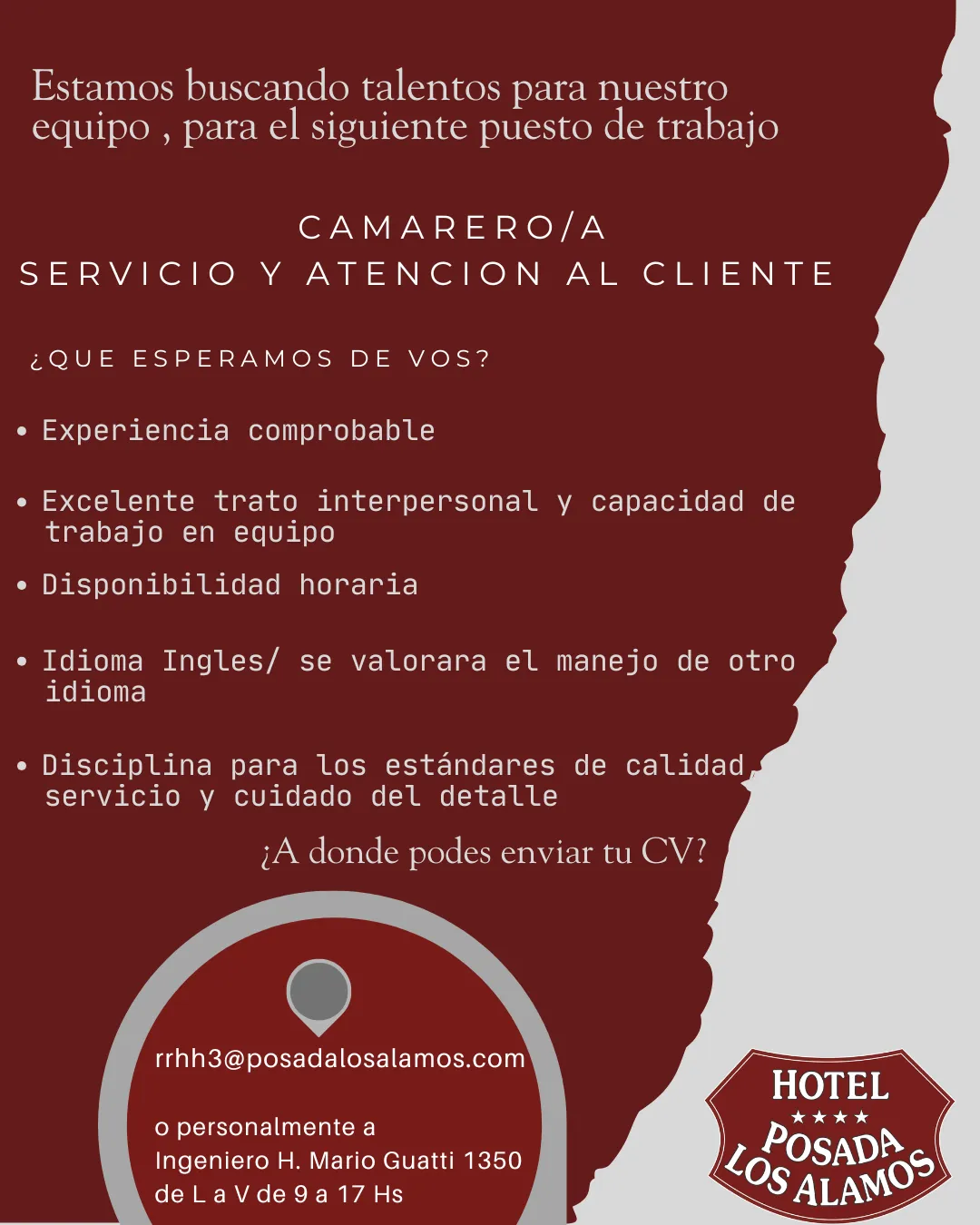 Los Álamos - Camarero 17 al 31 dic