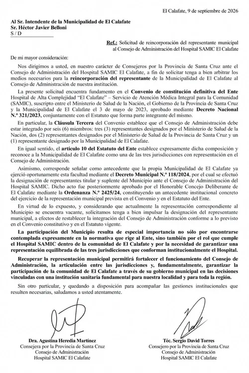 Pedido consejeros provinciales