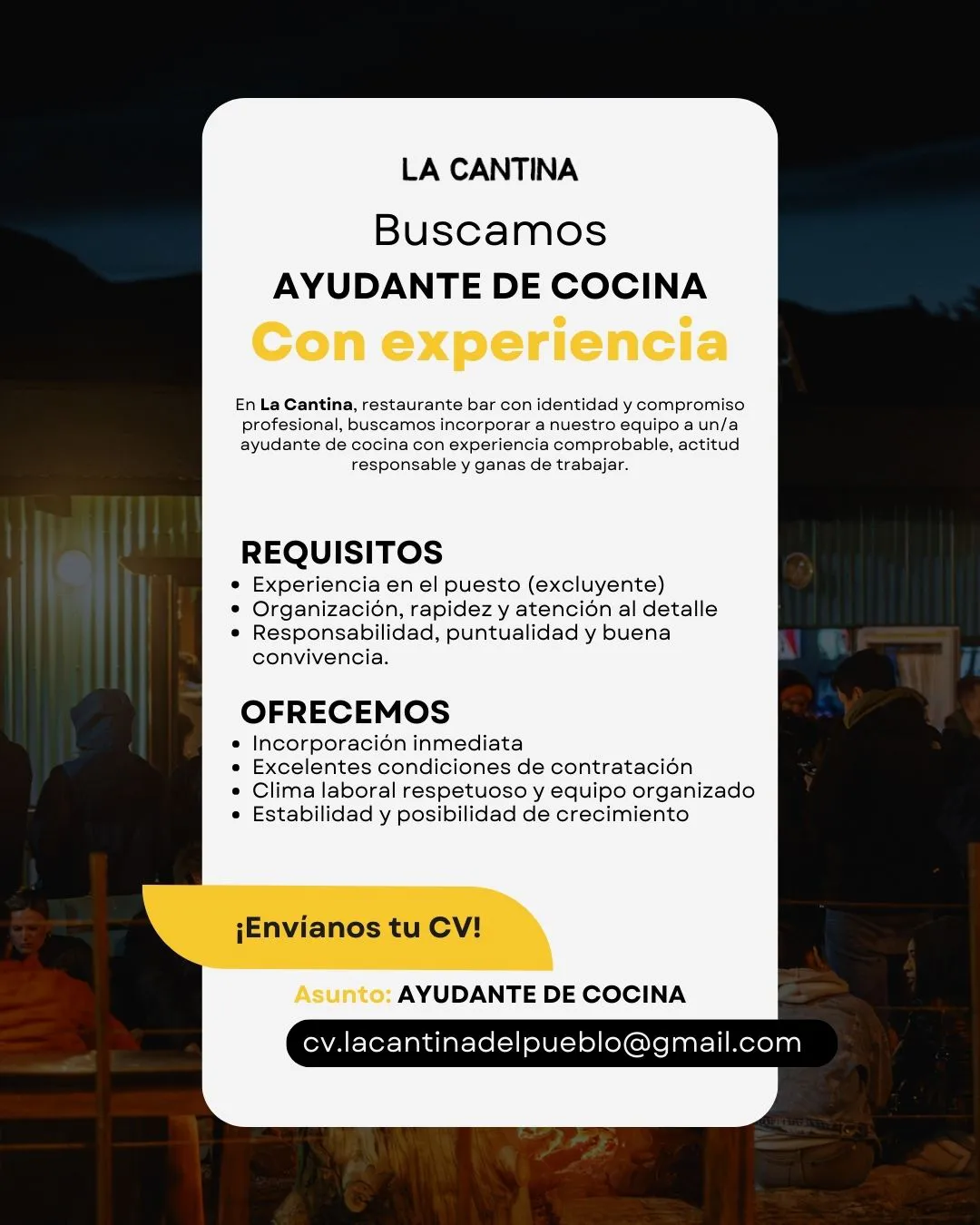 La Cantina - Ay de cocina 07 al 08 ene