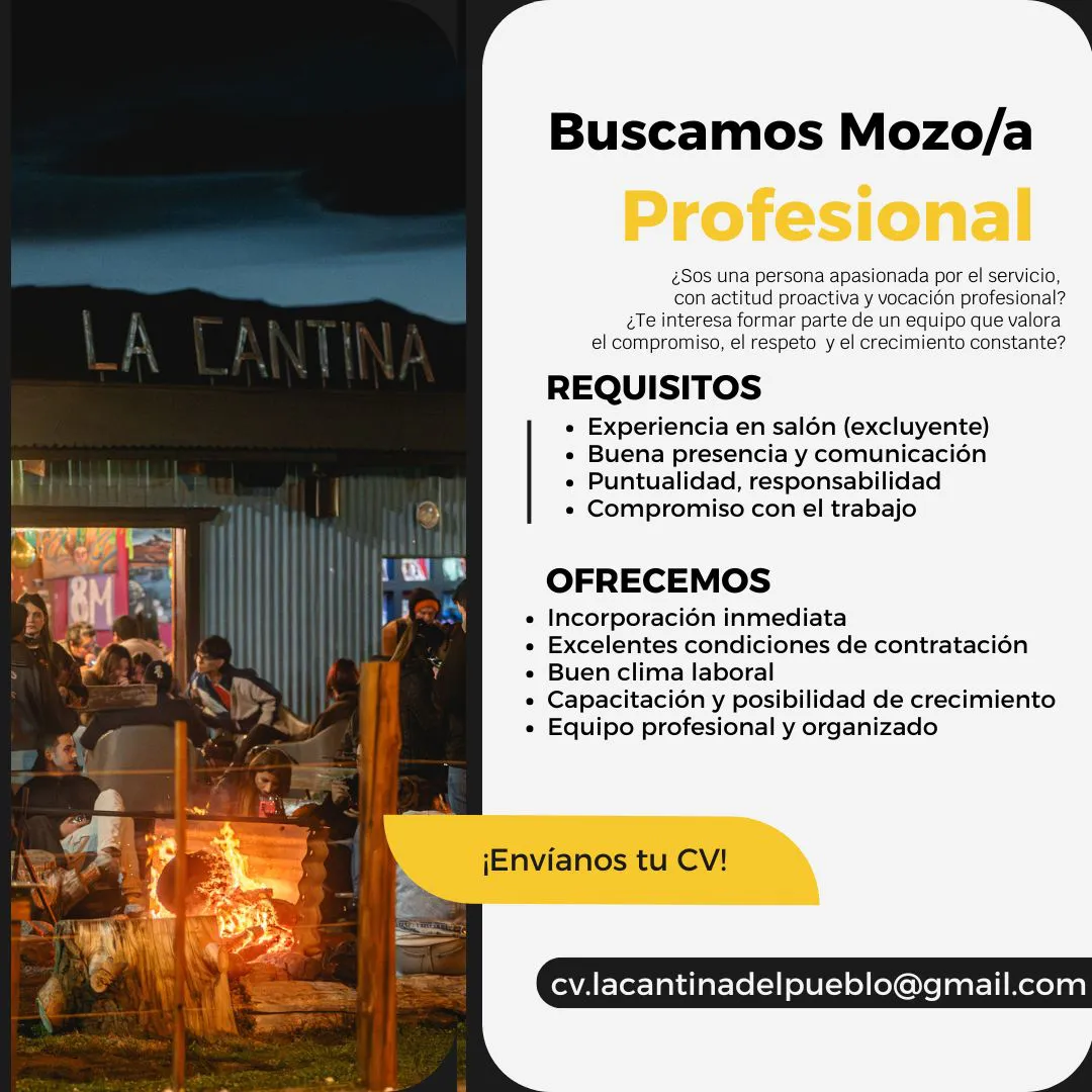 La Cantina Mozo 12 al 14 nov