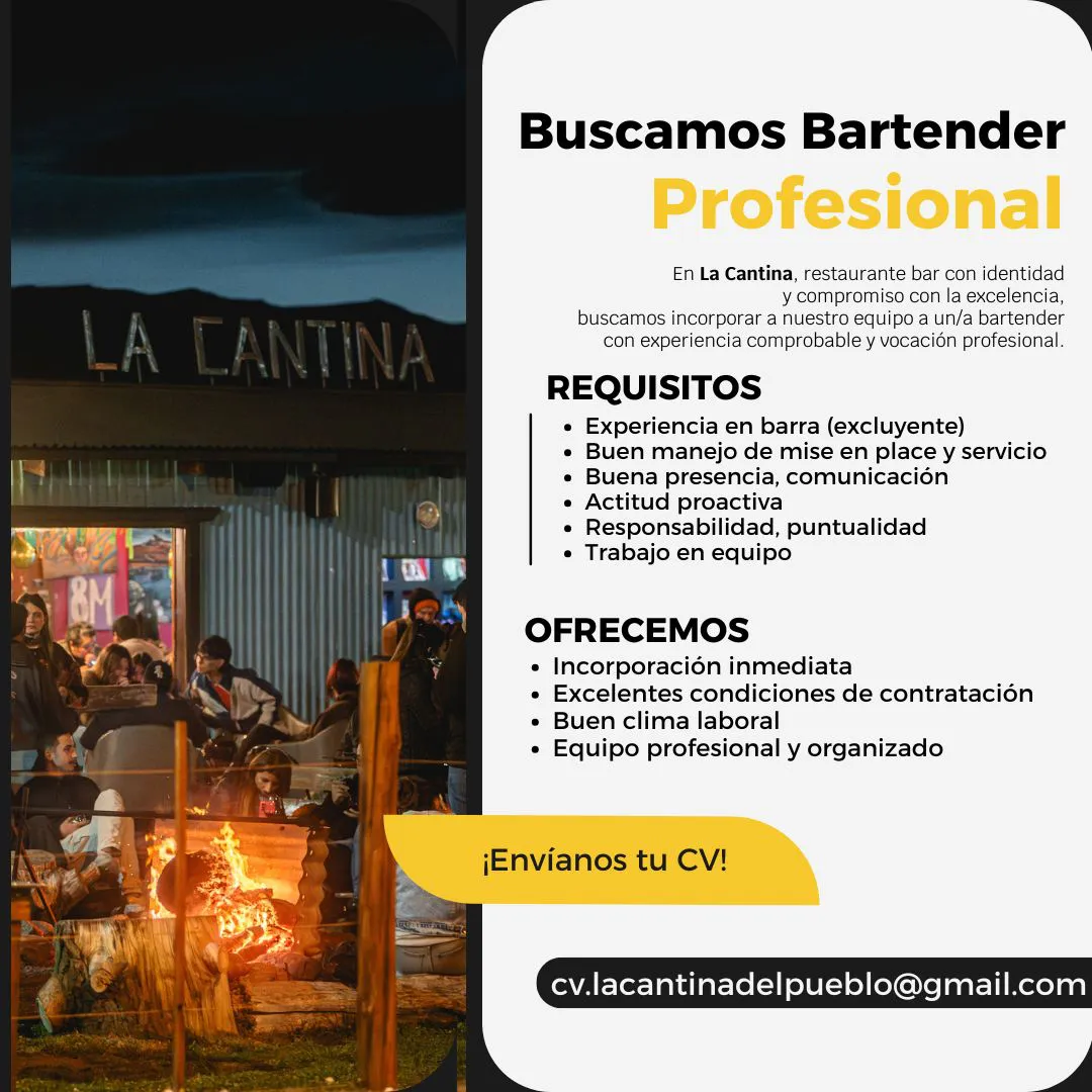 La Cantina Bar Tender 12 al 14 nov