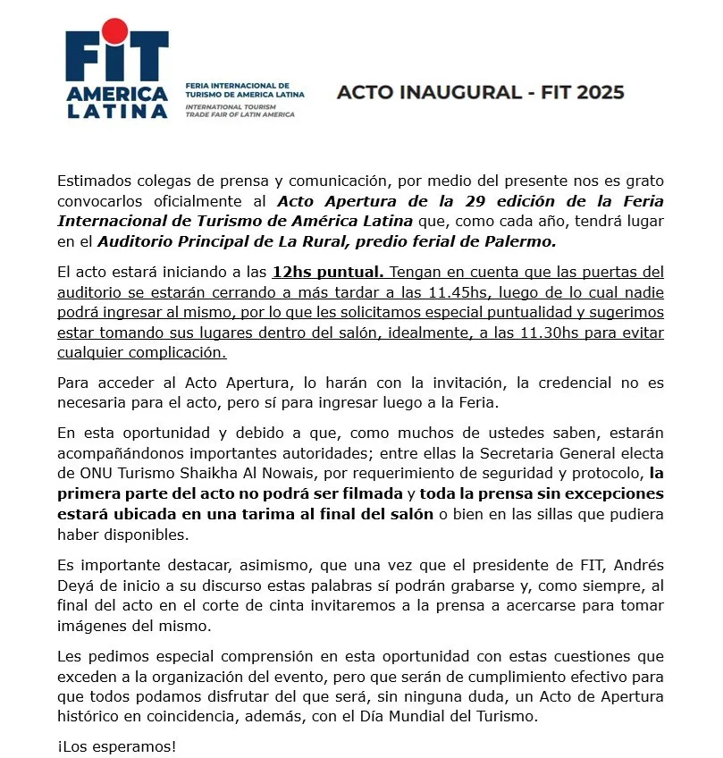 Acto Apertura FIT 2025