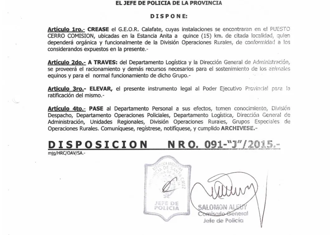 Disposicion cracion