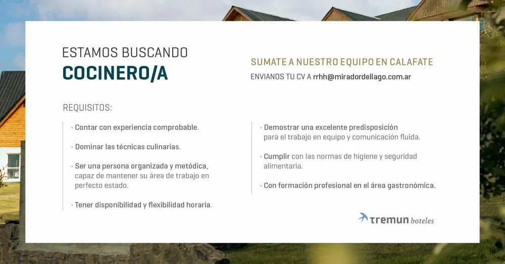 Tremun- Cocinero 21 al 23 oct