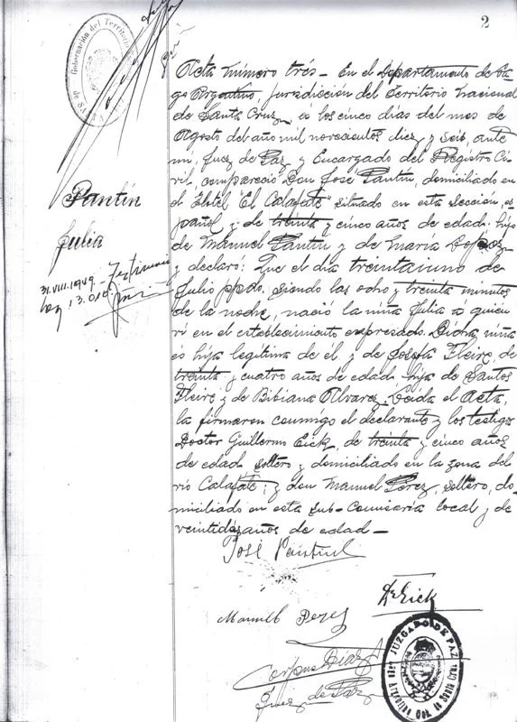 Julia Pantin Acta Nacimiento