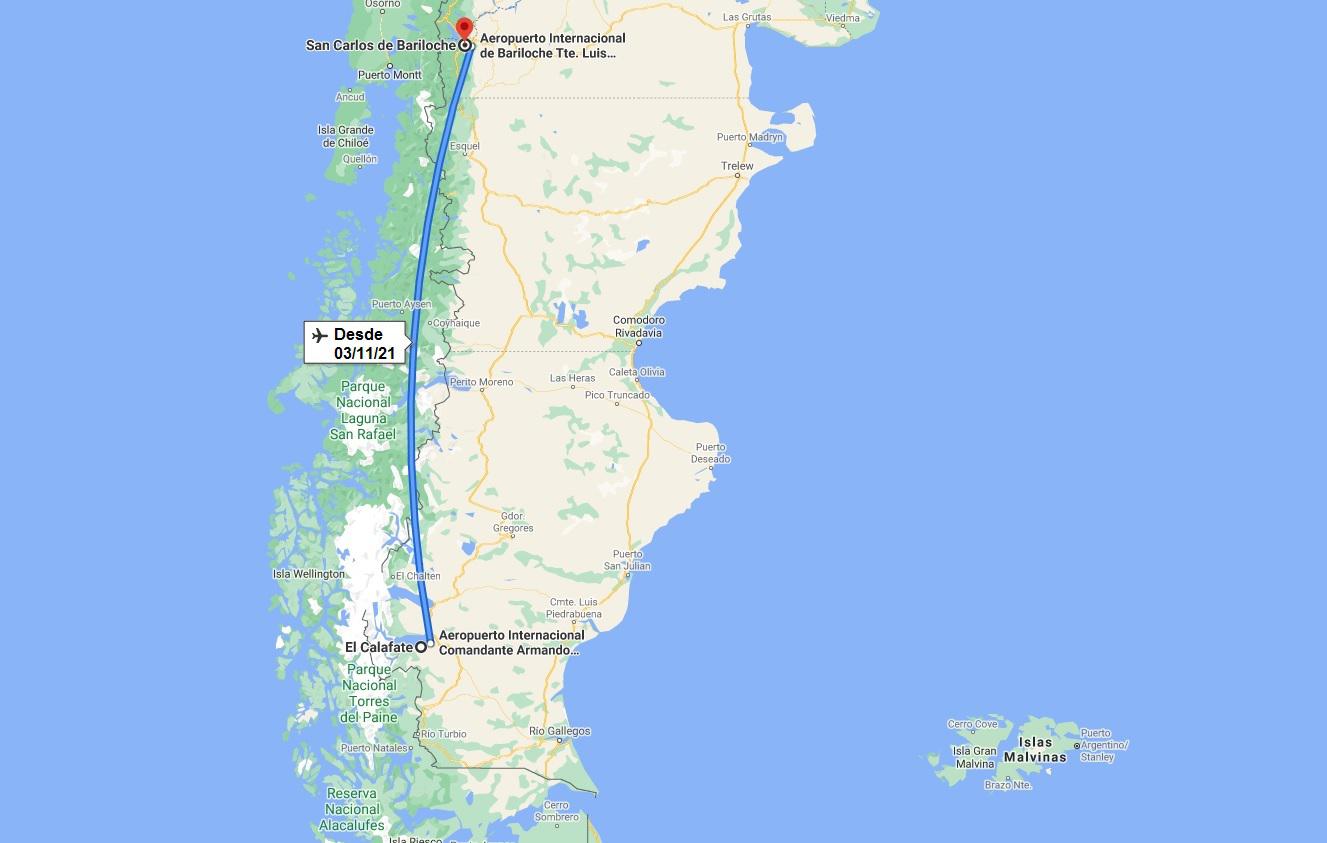 ruta bariloche calafate