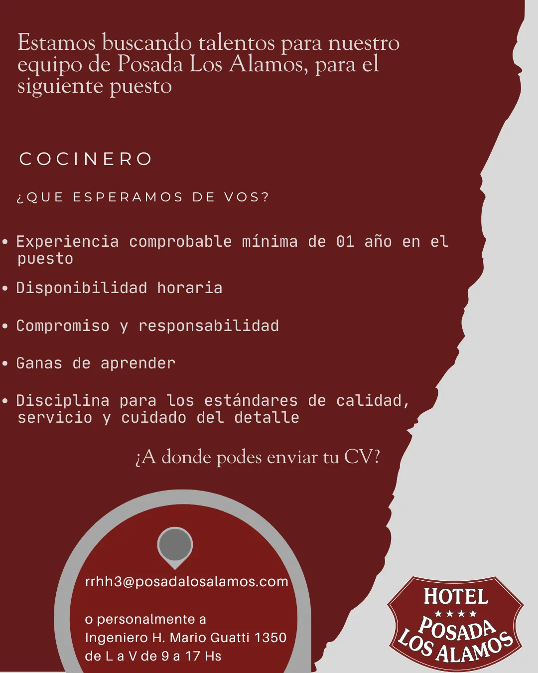 Los Alamos - cocinero 12 al 24 dic