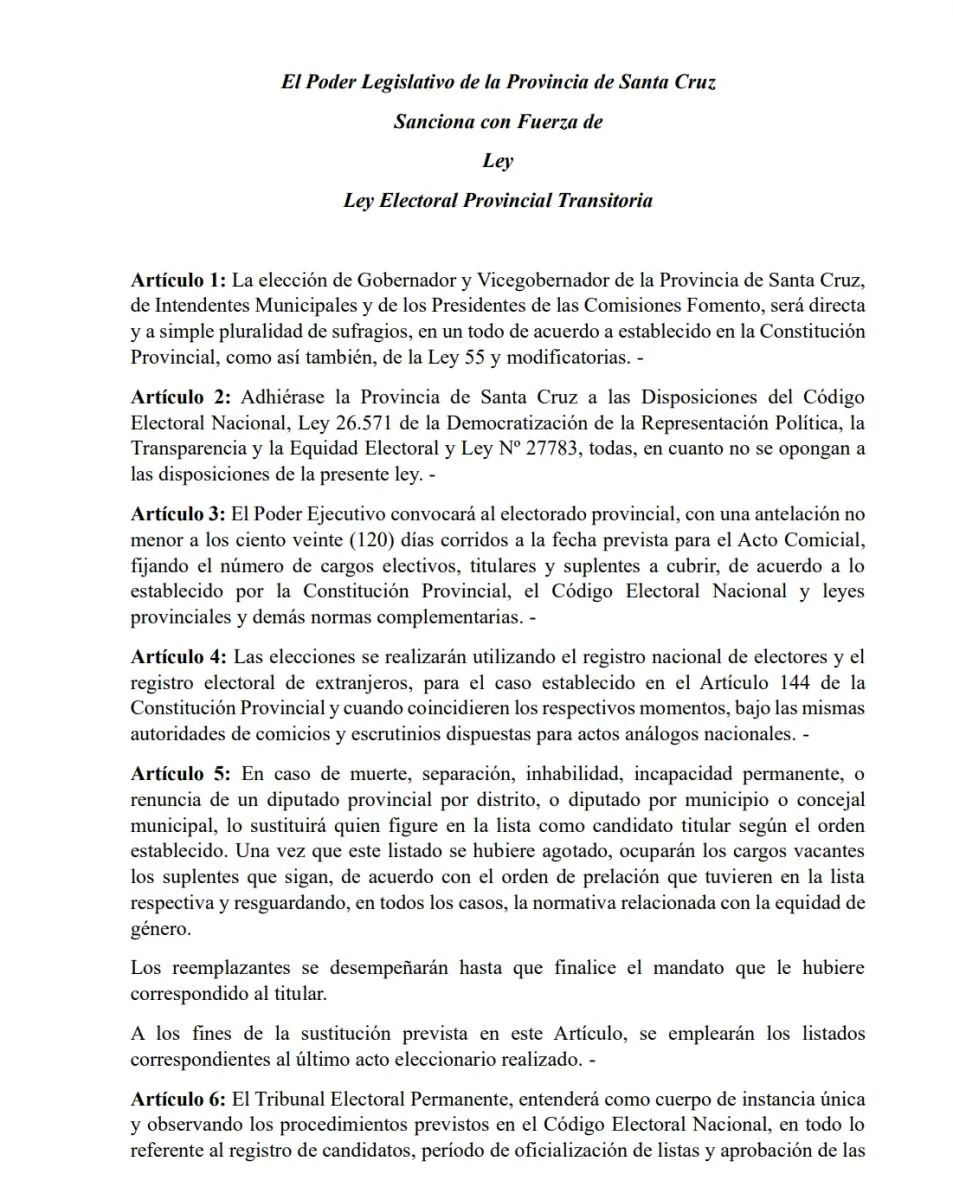 Proyecto de Ley Electoral