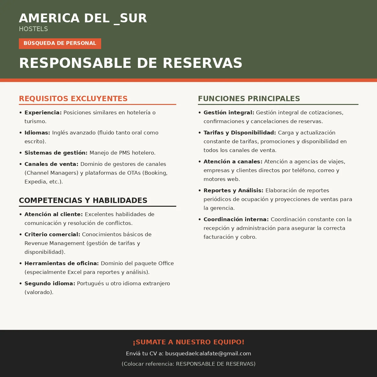 America del sur - Resp reservas 28 ago al 03 sep