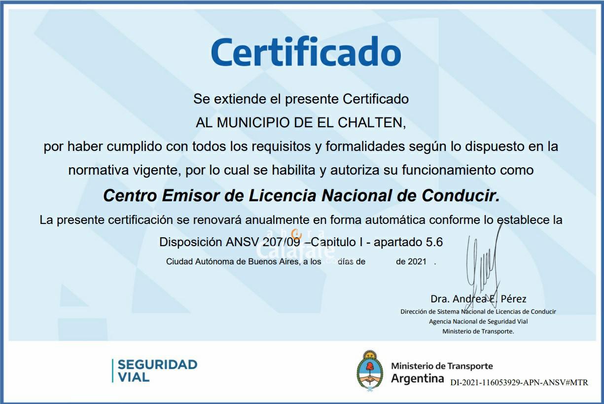 Certficado Licencia Nacional de Conducir [AUDIO FMD]