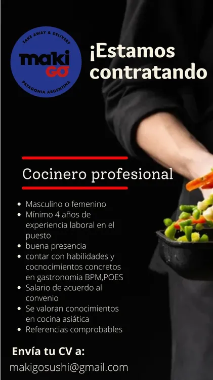 Cocinero - Sushi 01 al 07 feb