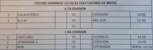 Futbol 6ta y 1era dmingo 13 de octubre 2024