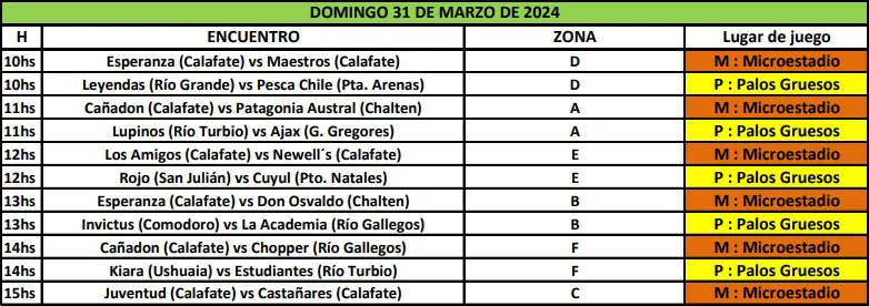 Veteranos Domingo 31 de marzo Partidos 1