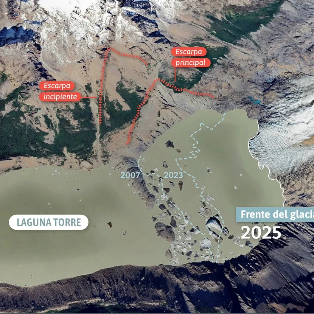 Retroceso Glaciar Torre 2025